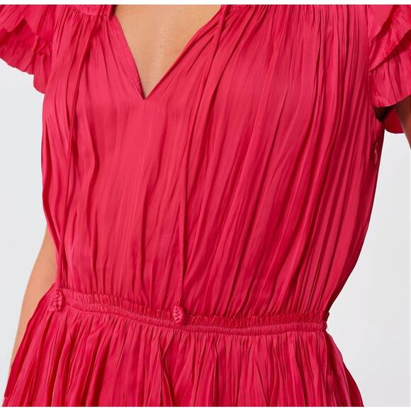 Ulla Johnson Pink Vesna Ruffle Tiered Mini Dress Size 6 - Picture 11 of 11